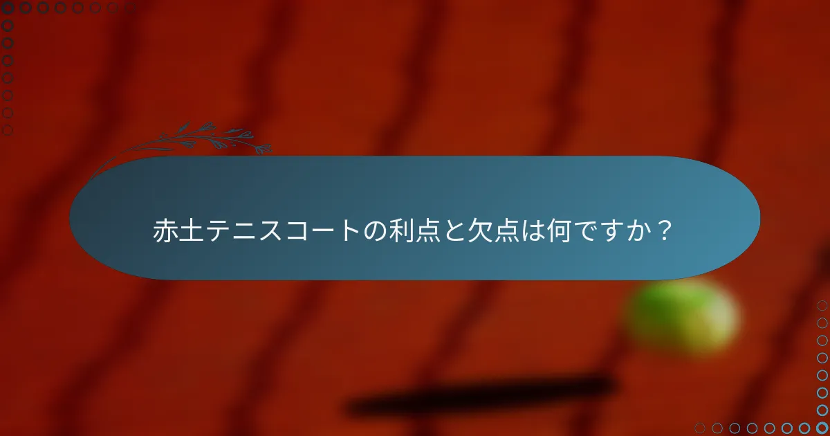 赤土テニスコートの利点と欠点は何ですか？
