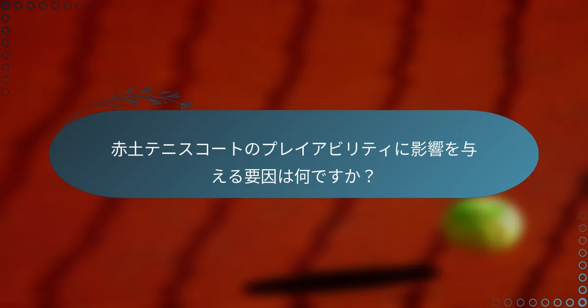 赤土テニスコートのプレイアビリティに影響を与える要因は何ですか？