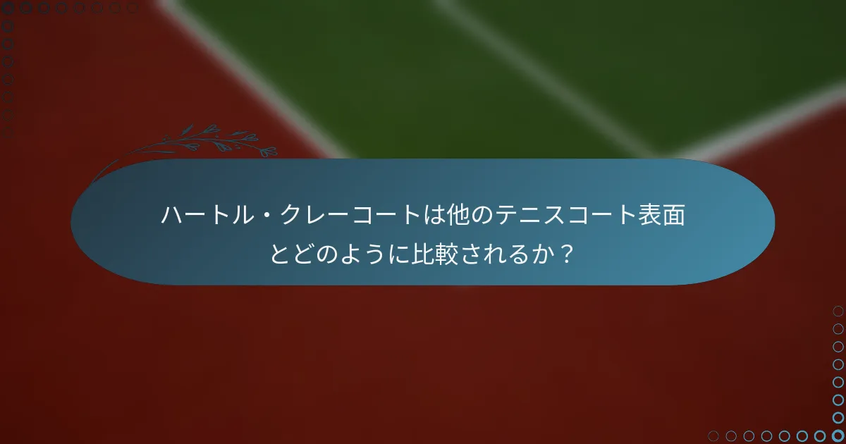 ハートル・クレーコートは他のテニスコート表面とどのように比較されるか？