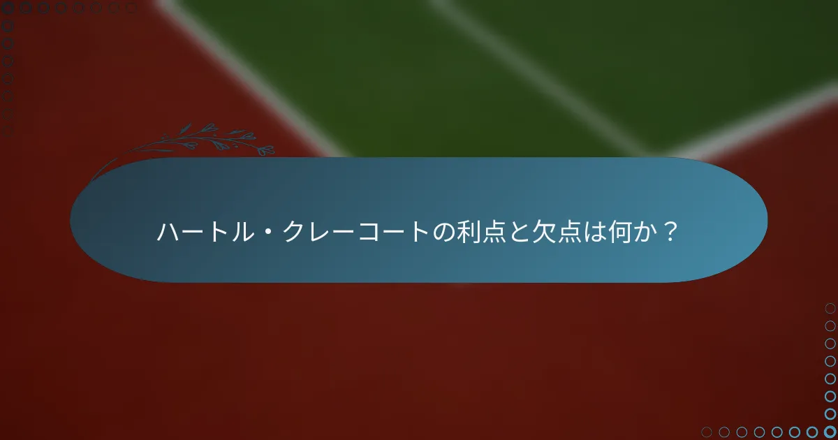 ハートル・クレーコートの利点と欠点は何か？