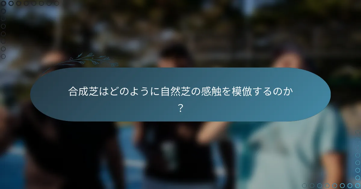合成芝はどのように自然芝の感触を模倣するのか？