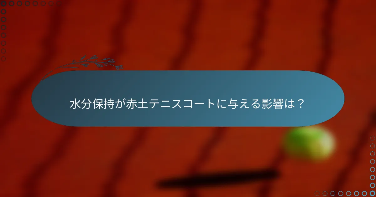水分保持が赤土テニスコートに与える影響は？