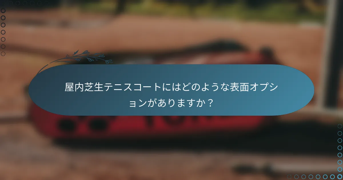 屋内芝生テニスコートにはどのような表面オプションがありますか？
